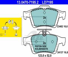 Ate 13.0470-7195 klocki hamulcowe ford focus ii 04- tył, ford c-max ii, mazda 5 (cw), opel signum