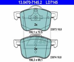 Ate 13.0470-7145 klocki hamulcowe volvo s60,v70,s80 98-, volvo s80 i (ts, xy)