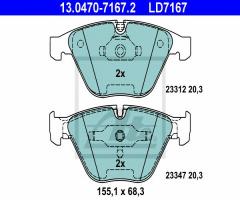 Ate 13.0470-7167 klocki hamulcowe bmw 5 e60 02-10, bmw 7 (e65, e66, e67)