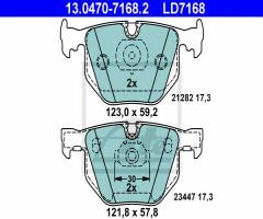 Ate 13.0470-7168 klocki hamulcowe bmw 7 e65/e66 02 - tył, bmw 7 (e65, e66, e67)