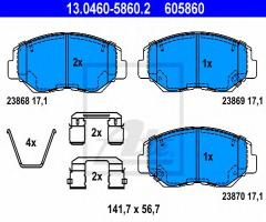 Ate 13.0460-5860 klocki hamulcowe honda cr-v 02-06, honda cr-v ii (rd_)