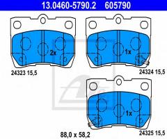 Ate 13.0460-5790 klocki hamulcowe lexus is200d - gs450h 05- tył z akustycznym czujnikiem zużycia