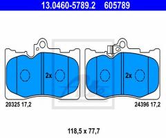 Ate 13.0460-5789 klocki hamulcowe lexus gs300-450h 05- z akustycznym czujnikiem zużycia