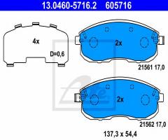 Ate 13.0460-5716 klocki hamulcowe suzuki sx4 06- przód z akustycznym czujnikiem zużycia