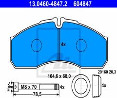 Ate 13.0460-4847 klocki hamulcowe renault mascott 99-02 z czuj.