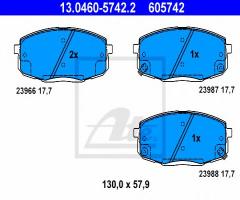 Ate 13.0460-5742 klocki hamulcowe kia ceed 06- przód, hyundai i30 cw (fd), kia cee`d sw (ed)