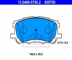 Ate 13.0460-5750 klocki hamulcowe lexus rx300 03-06, lexus rx (mhu3_, gsu3_, mcu3_)