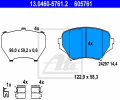 Ate 13.0460-5761 klocki hamulcowe mazda mx-5 05-, mazda mx-5 iii (nc)