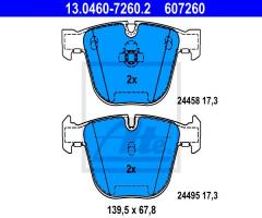 Ate 13.0460-7260 klocki hamulcowe bmw x5 e70 09- tył m, bmw x6 (e71, e72)