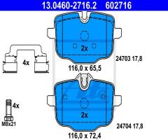 Ate 13.0460-2716 klocki hamulcowe bmw 5 f10 10- tył, bmw 6 (f13) coupe 