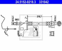 Ate 24.5152-0218 przewód hamulcowy giętki opel opel astra h 04- lt, opel astra h gtc (l08)