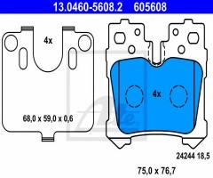 Ate 13.0460-5608 klocki hamulcowe lexus ls460 06- tył, lexus ls (uvf4_, usf4_)