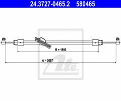 Ate 24.3727-0465 linka hamulca ręcznego mercedes w204 07-, mercedes-benz klasa c t-model (s204)