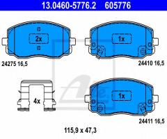 Ate 13.0460-5776 klocki hamulcowe hyundai i10 08- przód, hyundai i10 (pa), kia picanto (ba)