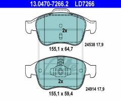 Ate 13.0470-7266 klocki hamulcowe renault megane 08-, dacia duster, renault megane cc (ez0/1_)