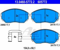 Ate 13.0460-5772 klocki hamulcowe kia sorento 02-, kia sorento i (jc)