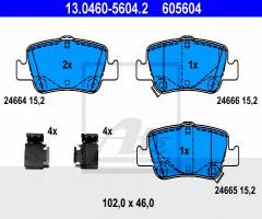 Ate 13.0460-5604 klocki hamulcowe toyota auris 07- tył