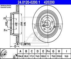 Ate 24.0120-0200 tarcza hamulcowa range rover 05- tył, land rover range rover iii (lm)