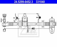 Ate 24.5299-0452 przewód hamulcowy giętki ford transit 00-06 pp