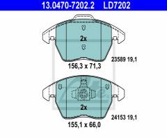 Ate 13.0470-7202 klocki hamulcowe peugeot 307 03- 2,0hdi, citroËn c4 i (lc_), peugeot 208