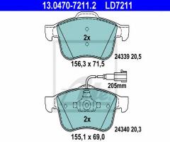 Ate 13.0470-7211 klocki hamulcowe alfa romeo 159 05-, alfa romeo 159 (939)