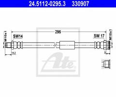 Ate 24.5112-0295 przewód hamulcowy giętki fiat croma 05-10 tył, fiat croma (194)