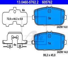 Ate 13.0460-5762 klocki hamulcowe mazda mx-5 05- tył, mazda mx-5 iii (nc)