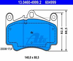 Ate 13.0460-4999 klocki hamulcowe porsche 911 (997) 04-, porsche 911 (996)