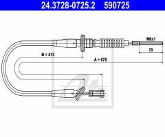 Ate 24.3728-0725 linka sprzęgła opel agila 03-07 1,2 16v - 1,3cdti, opel agila (a) (h00)