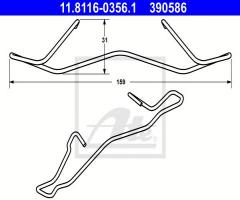 Ate 11.8116-0356 sprężyna zacisku hamulcowego citroen,ford,opel, citroËn c4 ii (b7), dacia duster