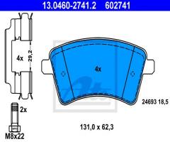 Ate 13.0460-2741 klocki hamulcowe renault kangoo 08-, renault kangoo be bop (kw0/1_)