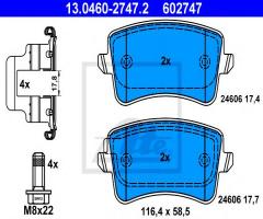 Ate 13.0460-2747 klocki hamulcowe audi a4 (b8) 07- tył, audi q5 (8r)