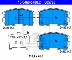 Ate 13.0460-5788 klocki hamulcowe opel antara 06- tył, chevrolet captiva (c100, c140), opel antara