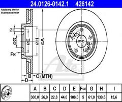 Ate 24.0126-0142 tarcza hamulcowa renault scenic 02-03 rx4, renault scÉnic i (ja0/1_)