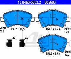 Ate 13.0460-5603 klocki hamulcowe toyota auris 07-, toyota avensis sedan (zrt27, adt27)