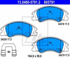 Ate 13.0460-5791 klocki hamulcowe kia cerato 04- z czuj., kia cerato sedan (ld)