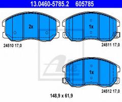 Ate 13.0460-5785 klocki hamulcowe opel antara 06- przód, chevrolet captiva (c100, c140), opel antara