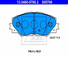 Ate 13.0460-5766 klocki hamulcowe toyota rav 4 06-, toyota prius plus (zvw4_)