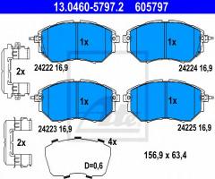 Ate 13.0460-5797 klocki hamulcowe subaru legacy iv 03-09 3,0, subaru outback (bl, bp)