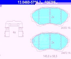 Ate 13.0460-5795 klocki hamulcowe ford ranger 2,5td 02-, mazda b-serie (un)