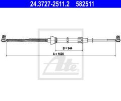 Ate 24.3727-2511 linka hamulca ręcznego skoda octavia 99-10, skoda octavia (1u2)