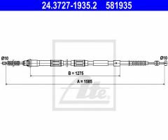 Ate 24.3727-1935 linka hamulca ręcznego toyota auris 07- prawy tył