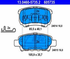 Ate 13.0460-5735 klocki hamulcowe mitsubishi lancer 03- tył, chrysler sebring (js)