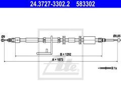 Ate 24.3727-3302 linka hamulca ręcznego land rover freelander 06- p, land rover freelander 2 (fa_)