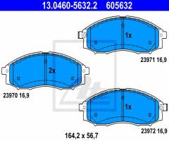 Ate 13.0460-5632 klocki hamulcowe nissan pick up 01-07 z czuj., nissan pick up (d22)