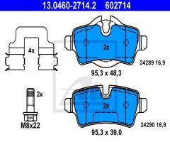 Ate 13.0460-2714 klocki hamulcowe mini cooper 06- tył, mini mini (r56)