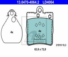 Ate 13.0470-4064 klocki hamulcowe mercedes w202,w210 tył, chrysler crossfire