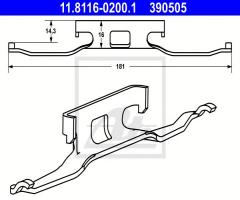 Ate 11.8116-0200 sprężyna zacisku hamulcowego mercedes sprinter 95-06