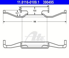 Ate 11.8116-0109 sprężyna zacisku hamulcowego bmw 3 e46 98-05 przód, bmw 3 (e36)