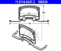 Ate 11.8116-0347 sprężyna zacisku hamulcowego audi a6 04-11 przód, audi a6 (4f2, c6)